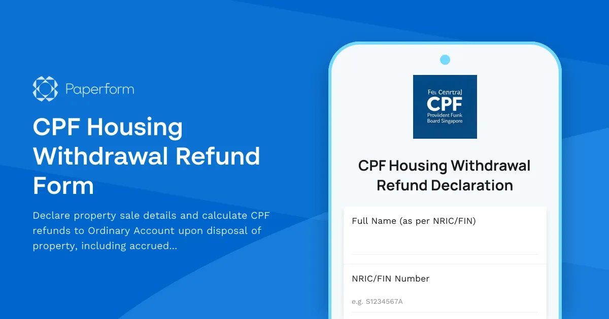 CPF Housing Withdrawal Refund Form