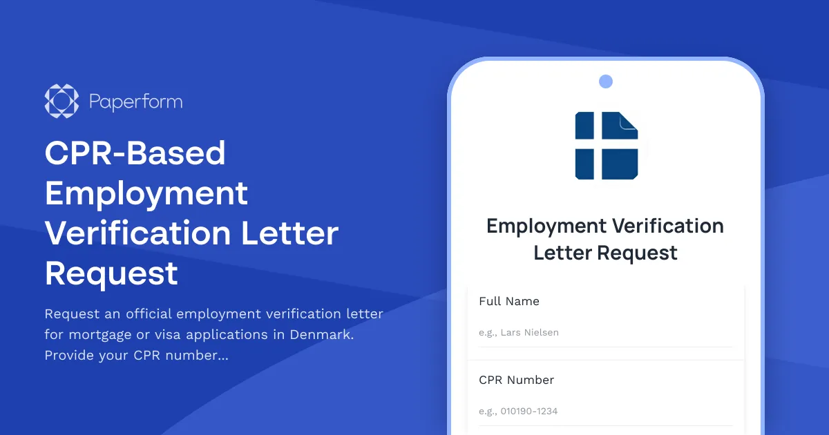 CPR-Based Employment Verification Letter Request