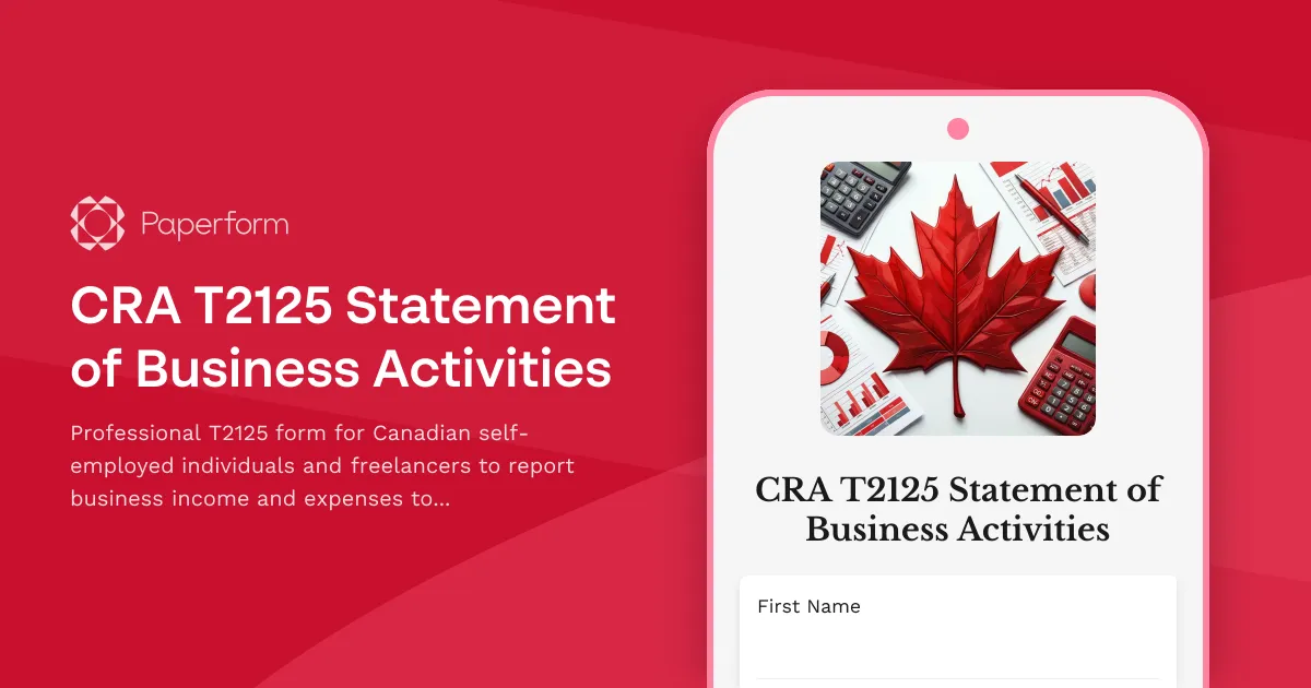CRA T2125 Statement of Business Activities