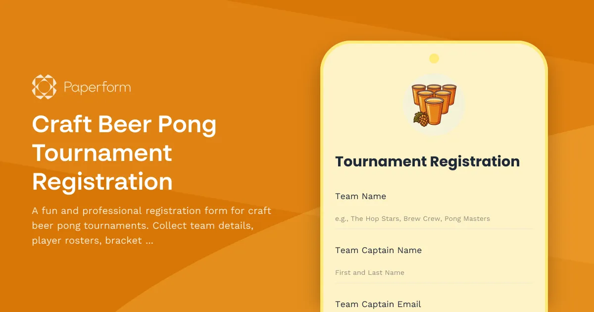 Craft Beer Pong Tournament Registration