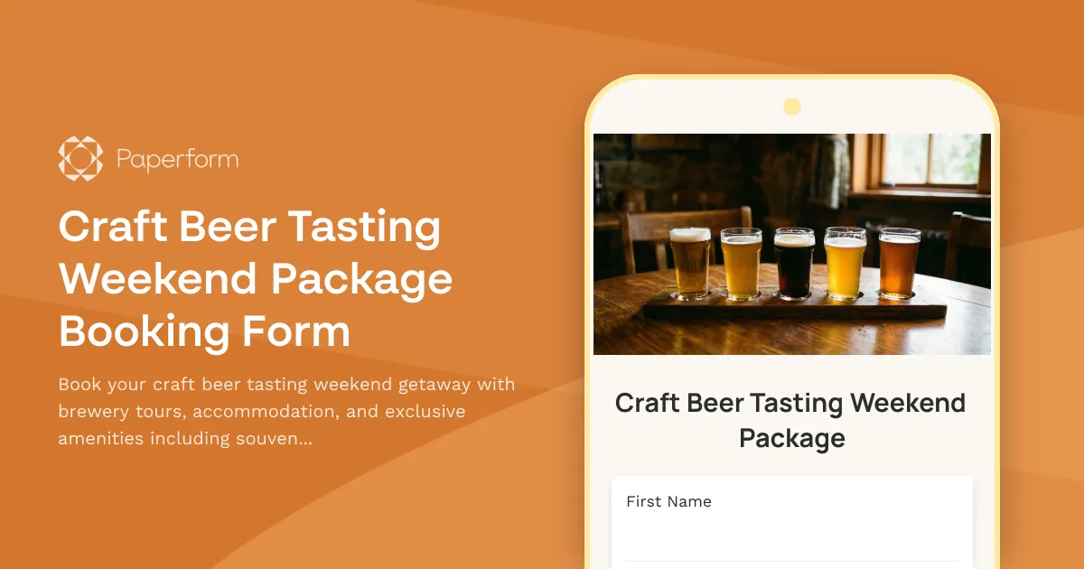 Craft Beer Tasting Weekend Package Booking Form
