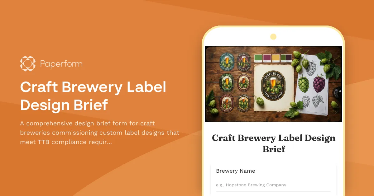 Craft Brewery Label Design Brief