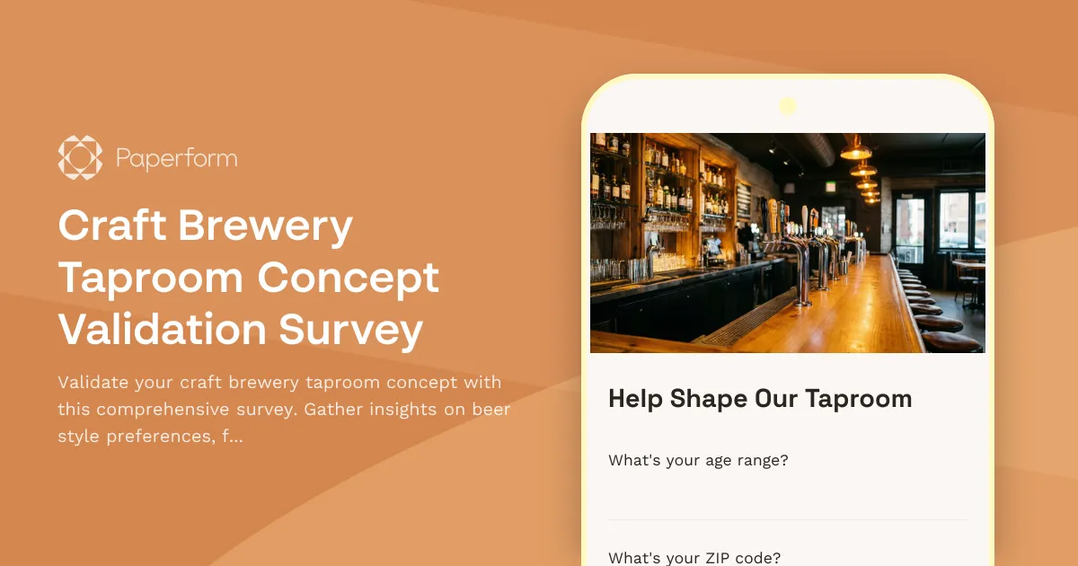 Craft Brewery Taproom Concept Validation Survey