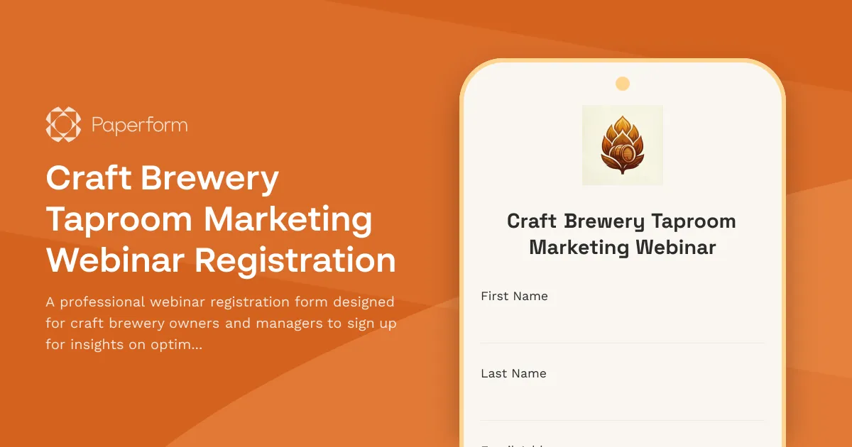 Craft Brewery Taproom Marketing Webinar Registration