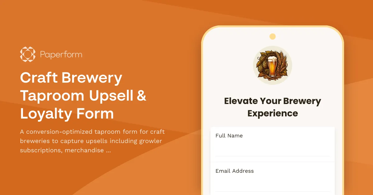 Craft Brewery Taproom Upsell & Loyalty Form
