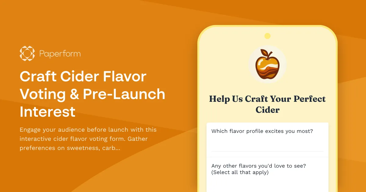 Craft Cider Flavor Voting & Pre-Launch Interest