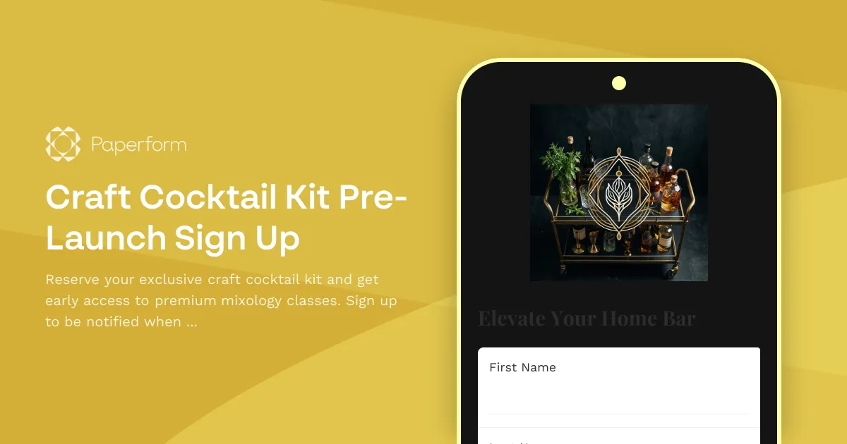 Craft Cocktail Kit Pre-Launch Sign Up