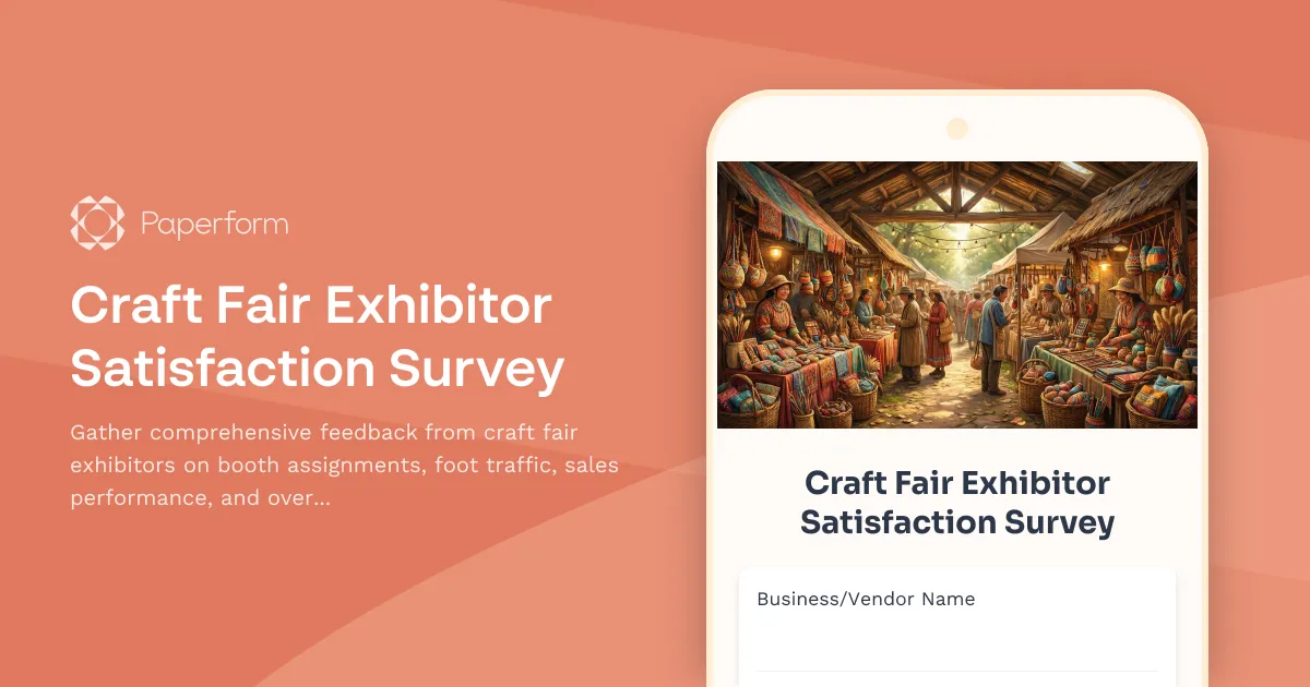 Craft Fair Exhibitor Satisfaction Survey