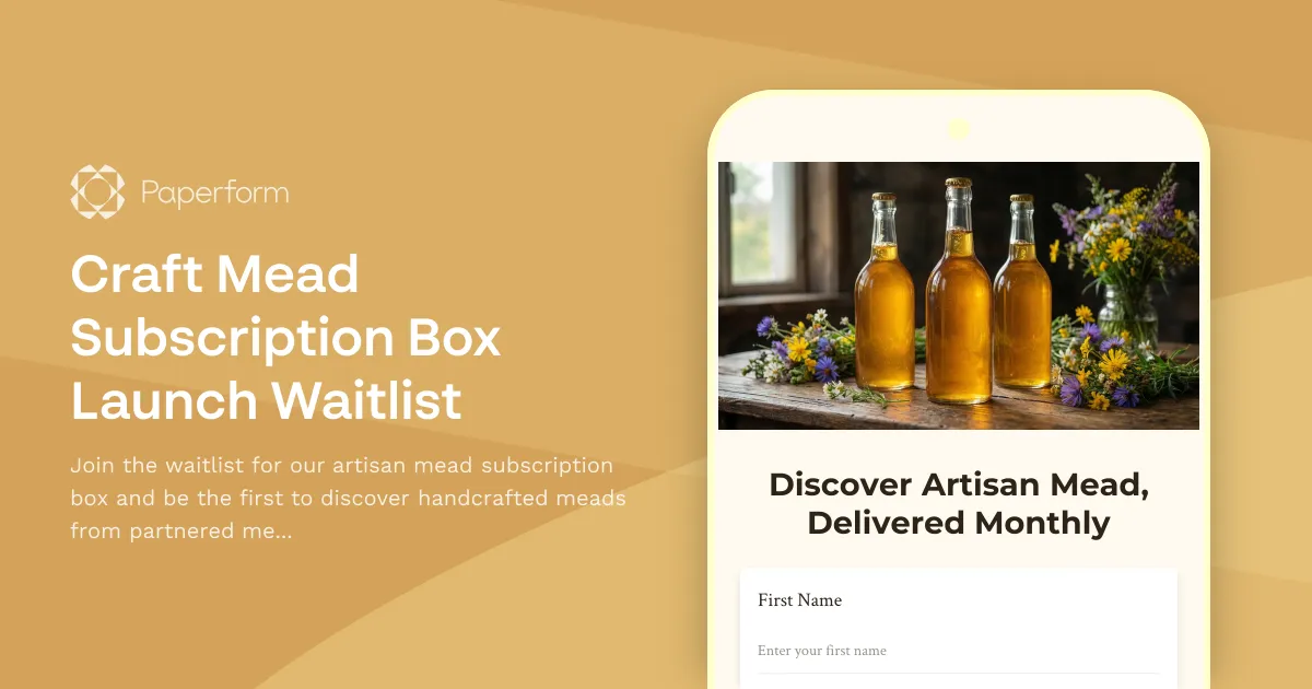 Craft Mead Subscription Box Launch Waitlist