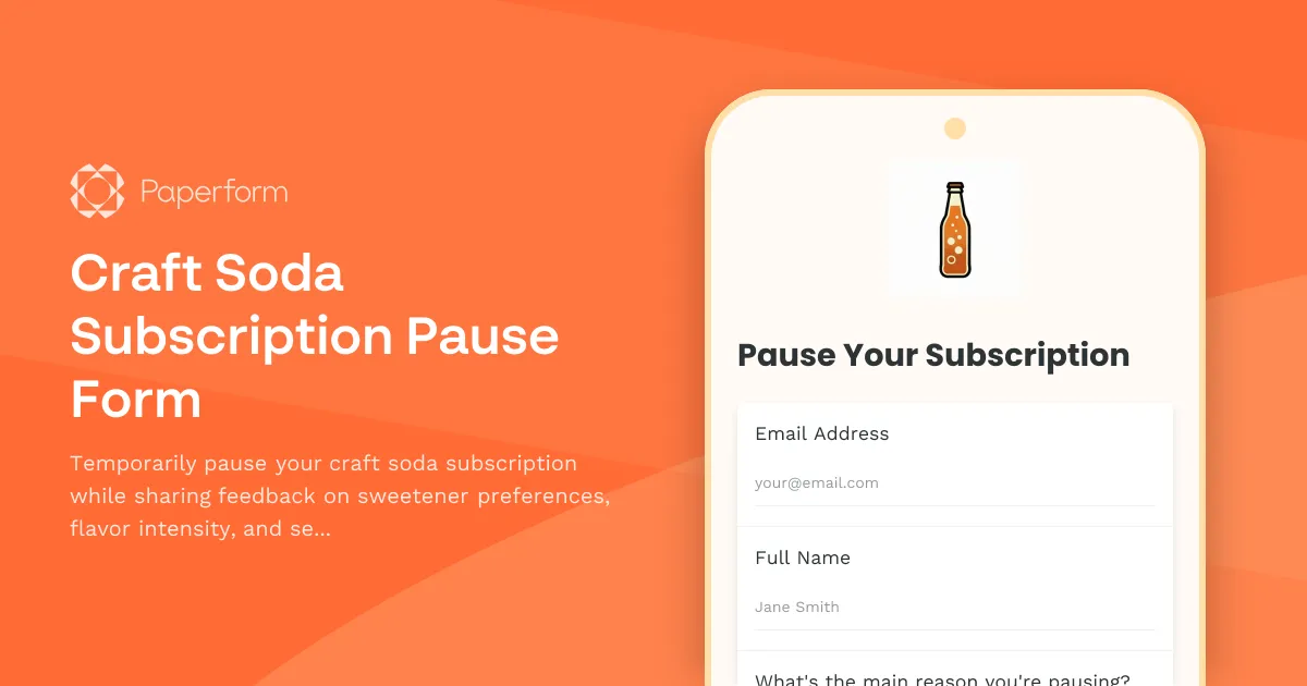 Craft Soda Subscription Pause Form