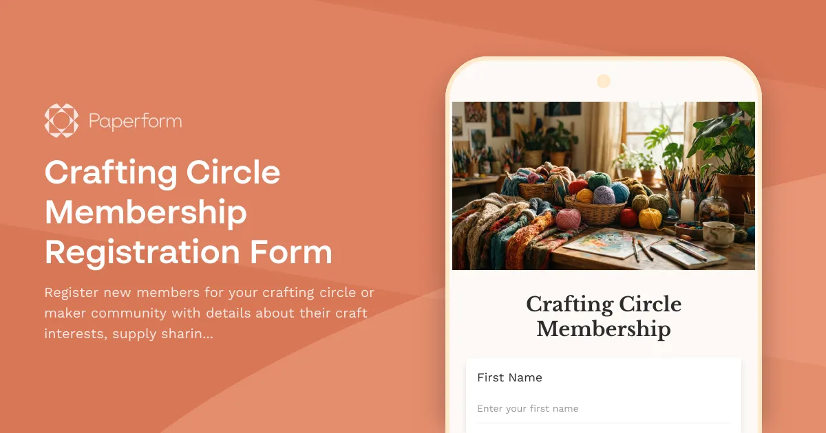 Crafting Circle Membership Registration Form