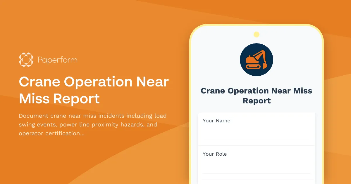 Crane Operation Near Miss Report