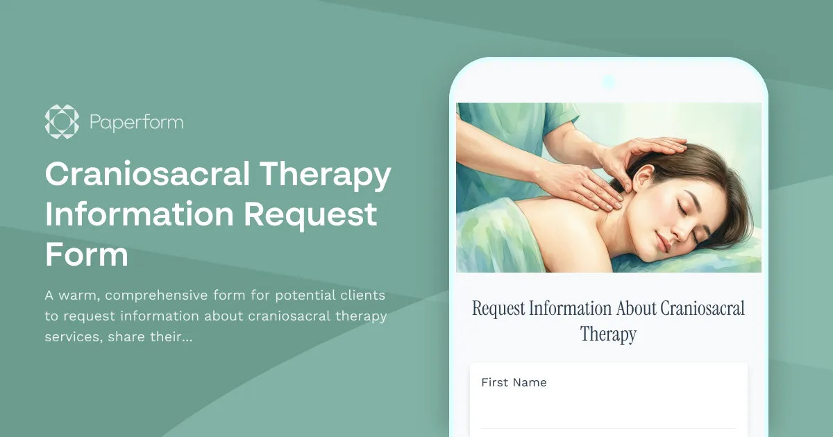 Craniosacral Therapy Information Request Form