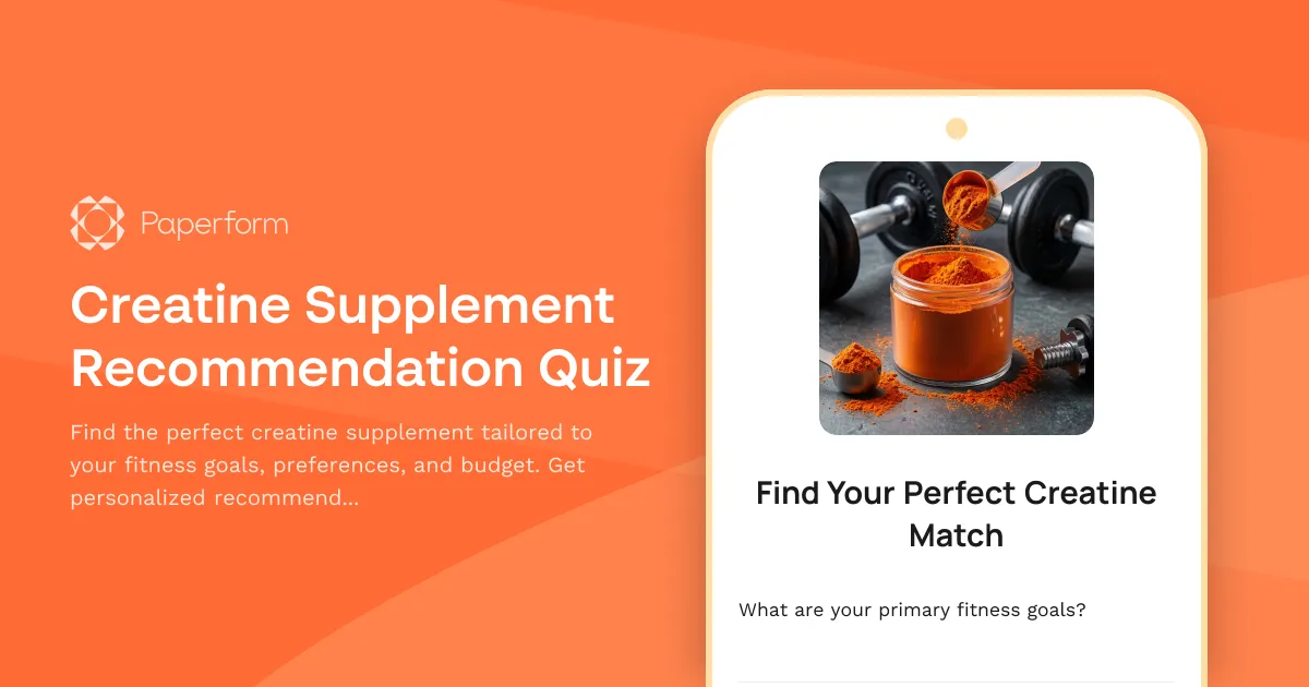 Creatine Supplement Recommendation Quiz