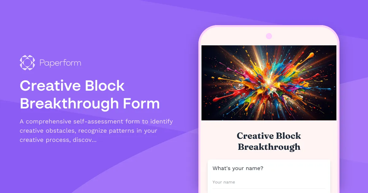 Creative Block Breakthrough Form