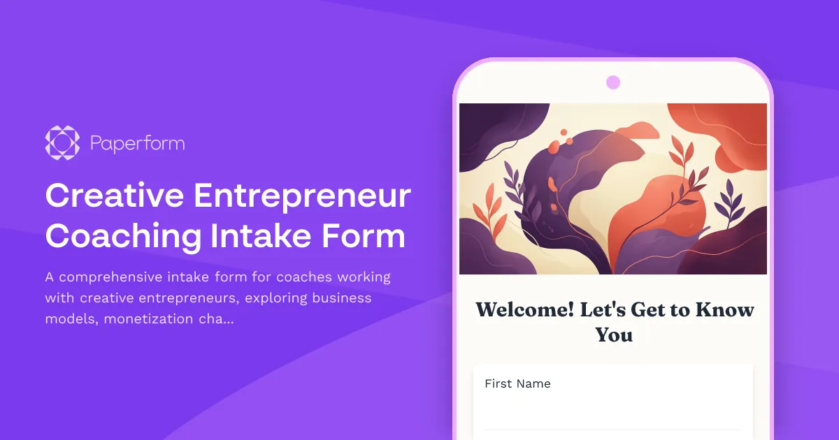 Creative Entrepreneur Coaching Intake Form