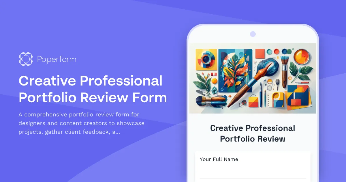 Creative Professional Portfolio Review Form