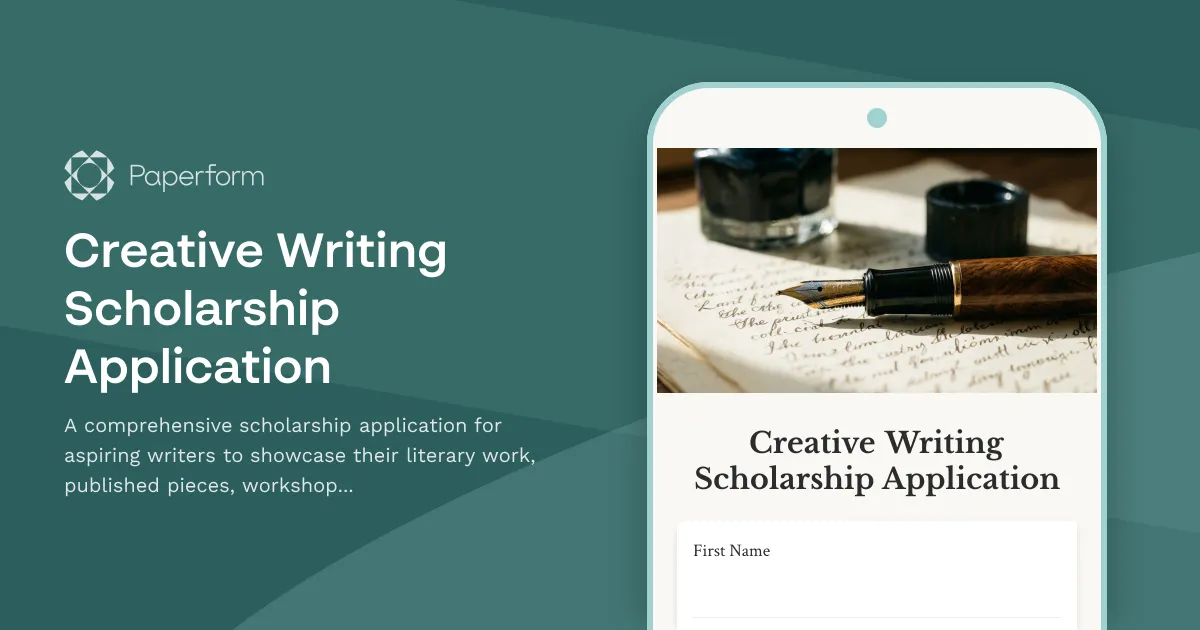 Creative Writing Scholarship Application