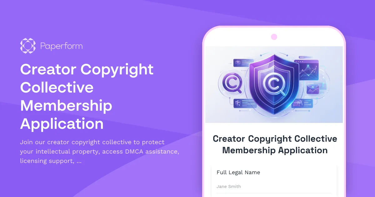 Creator Copyright Collective Membership Application
