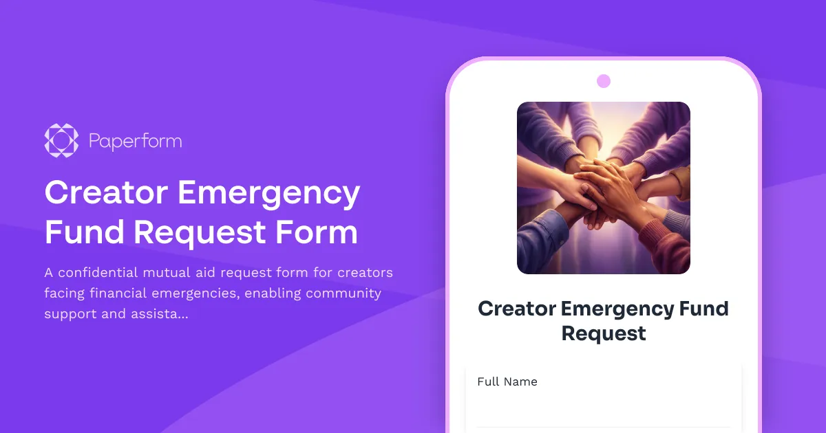 Creator Emergency Fund Request Form
