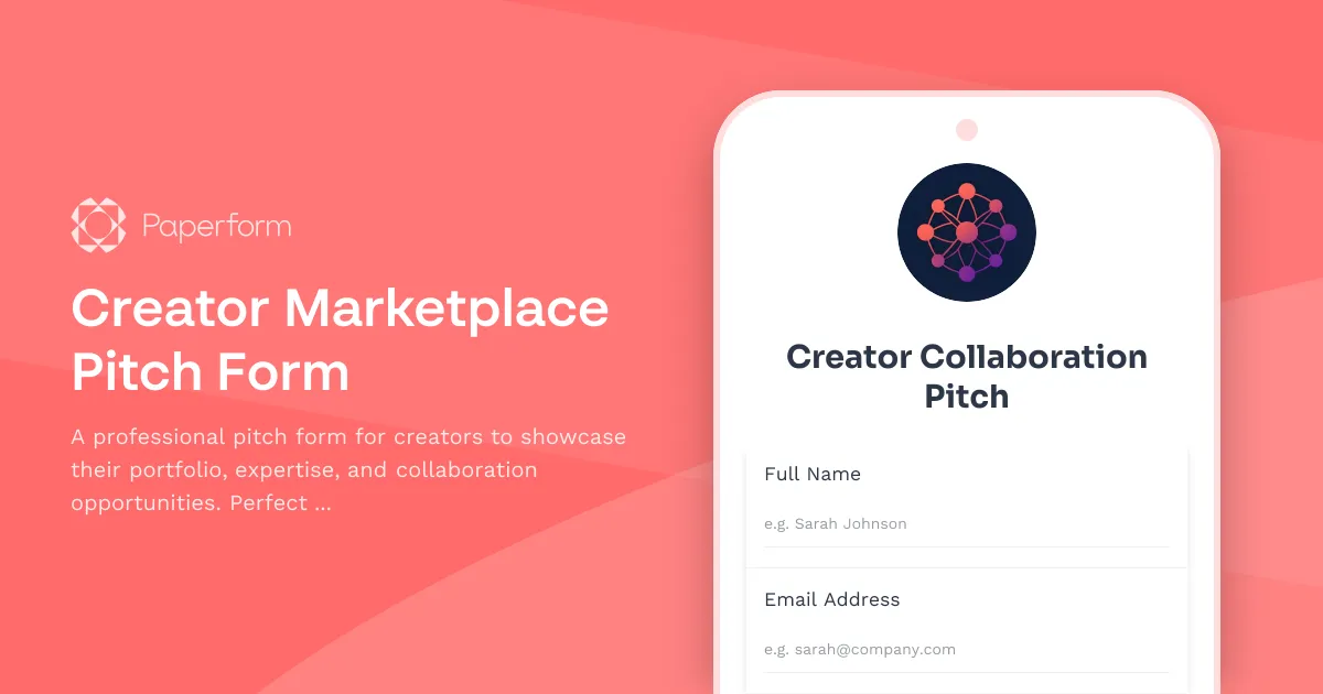 Creator Marketplace Pitch Form