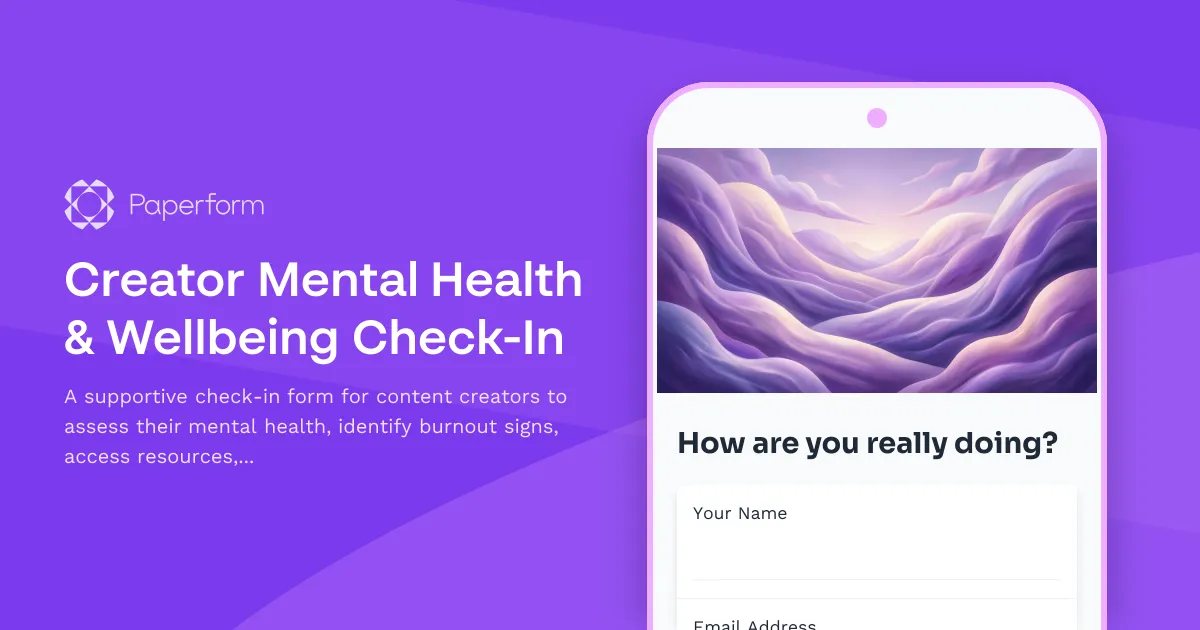 Creator Mental Health & Wellbeing Check-In