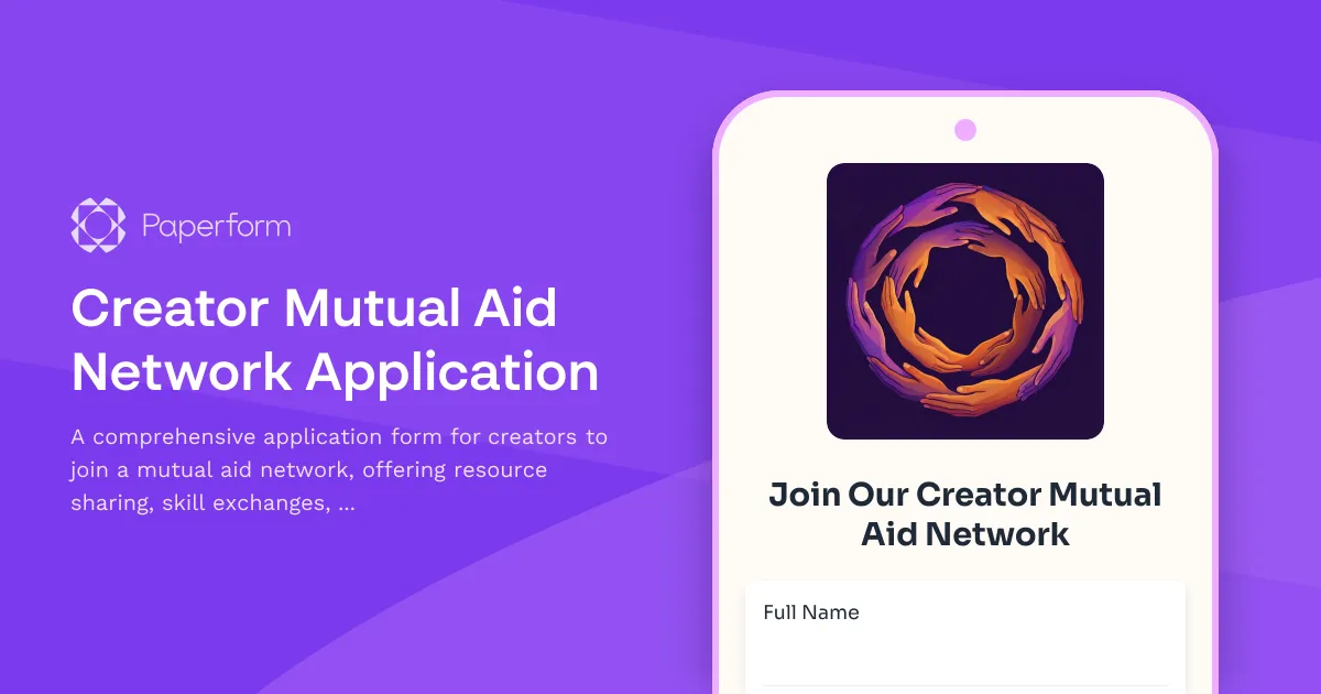 Creator Mutual Aid Network Application