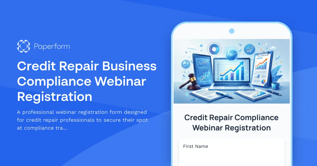 Credit Repair Business Compliance Webinar Registration