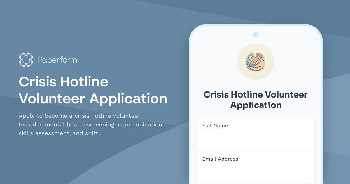 Crisis Hotline Volunteer Application