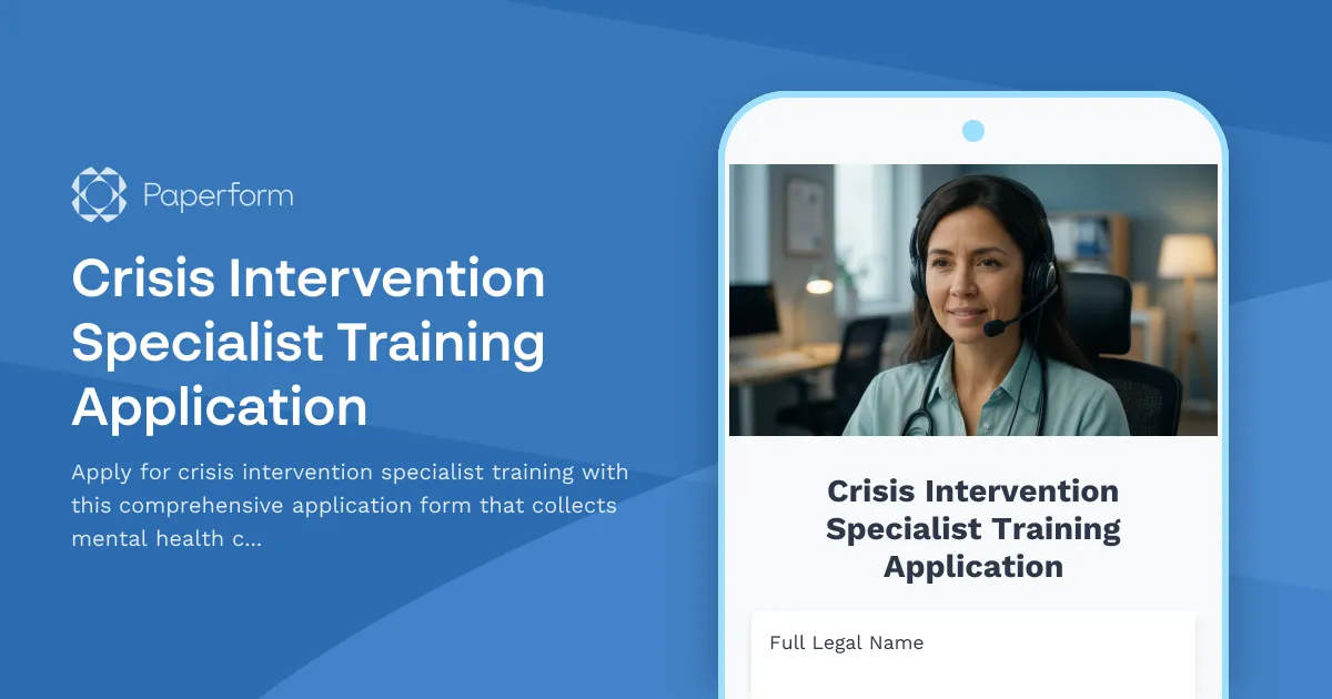 Crisis Intervention Specialist Training Application
