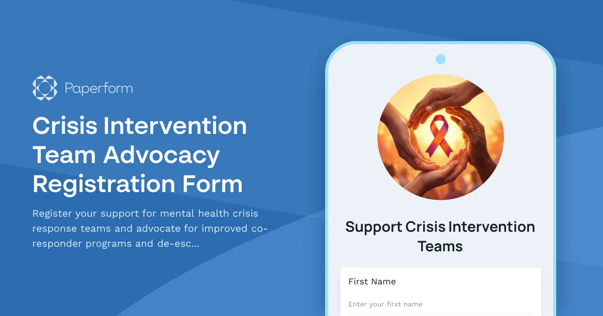 Crisis Intervention Team Advocacy Registration Form