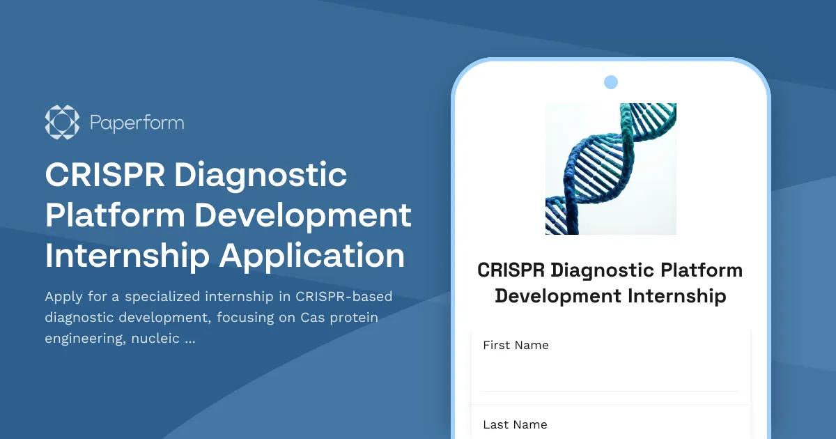 CRISPR Diagnostic Platform Development Internship Application