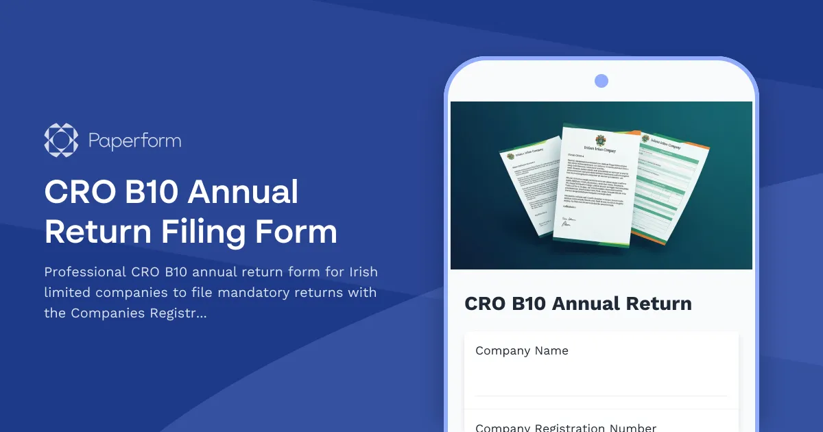 CRO B10 Annual Return Filing Form