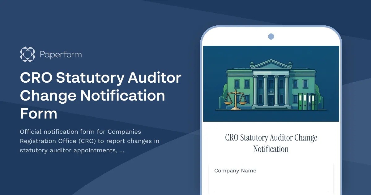 CRO Statutory Auditor Change Notification Form
