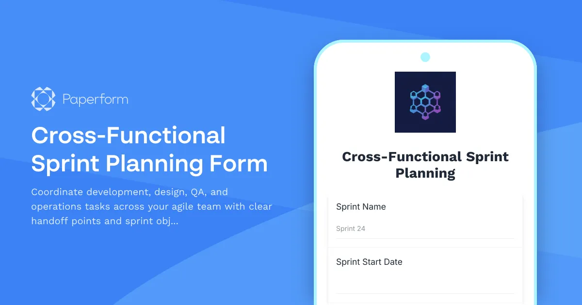 Cross-Functional Sprint Planning Form