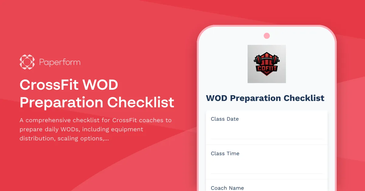 CrossFit WOD Preparation Checklist