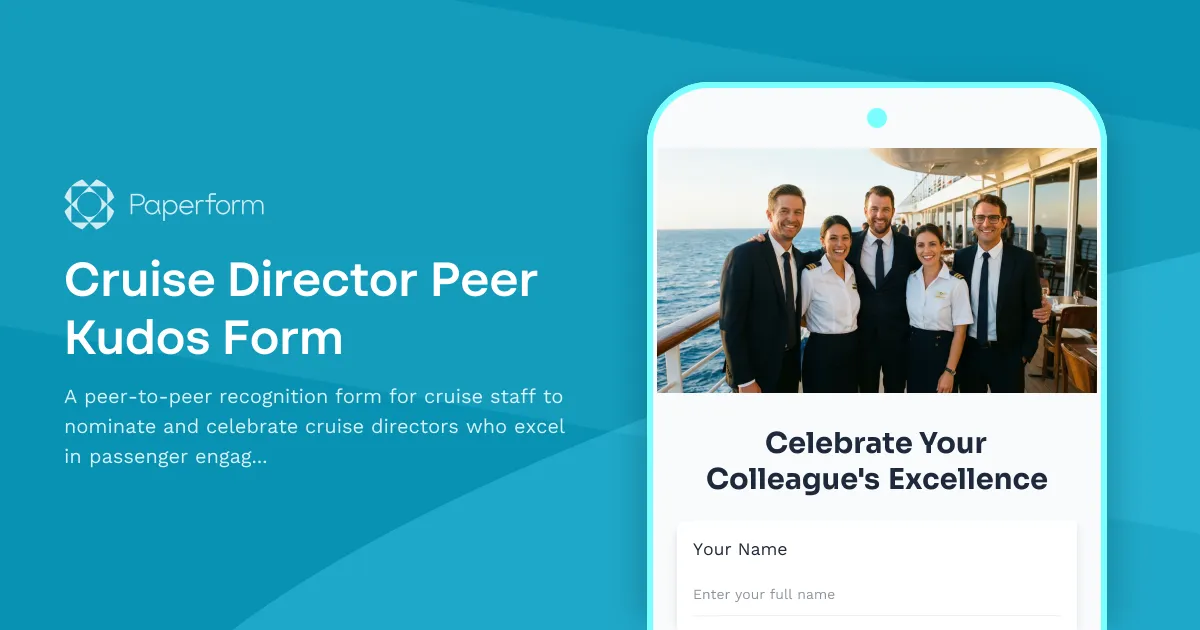 Cruise Director Peer Kudos Form