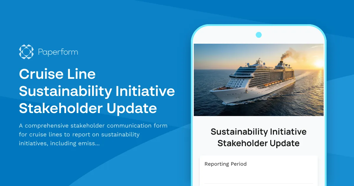 Cruise Line Sustainability Initiative Stakeholder Update