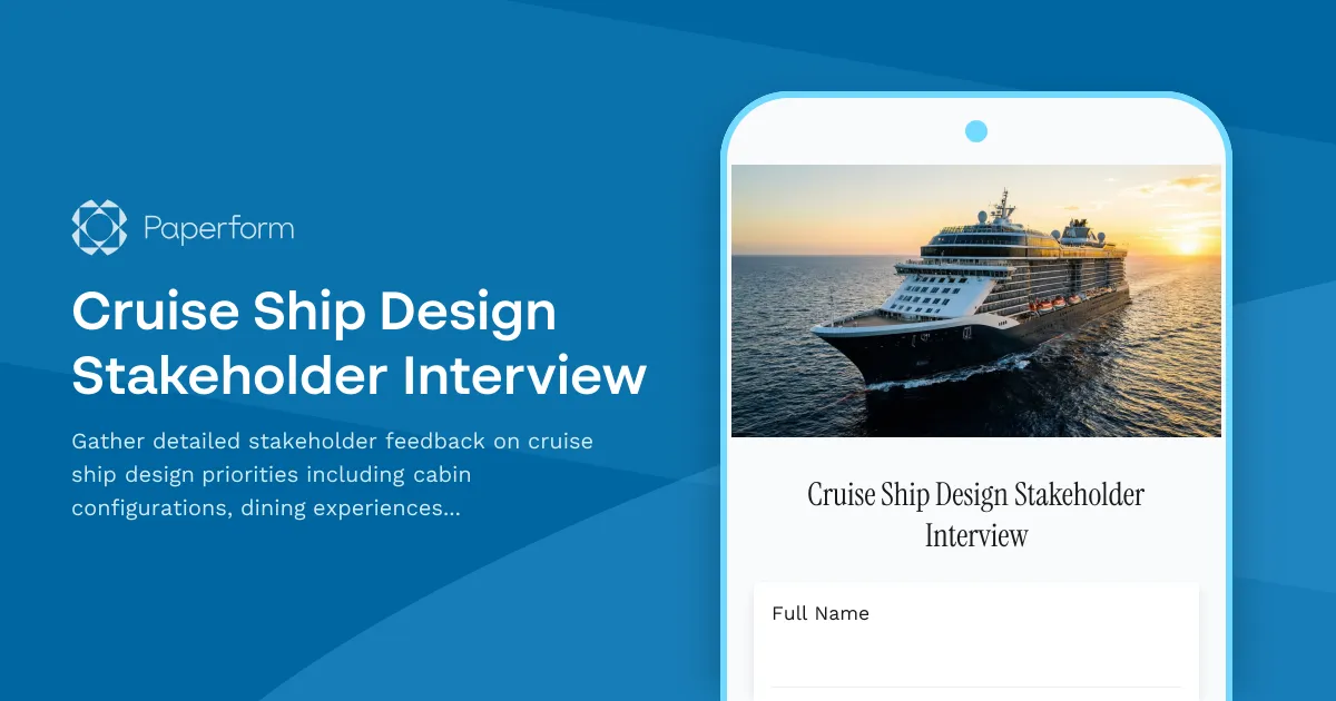 Cruise Ship Design Stakeholder Interview