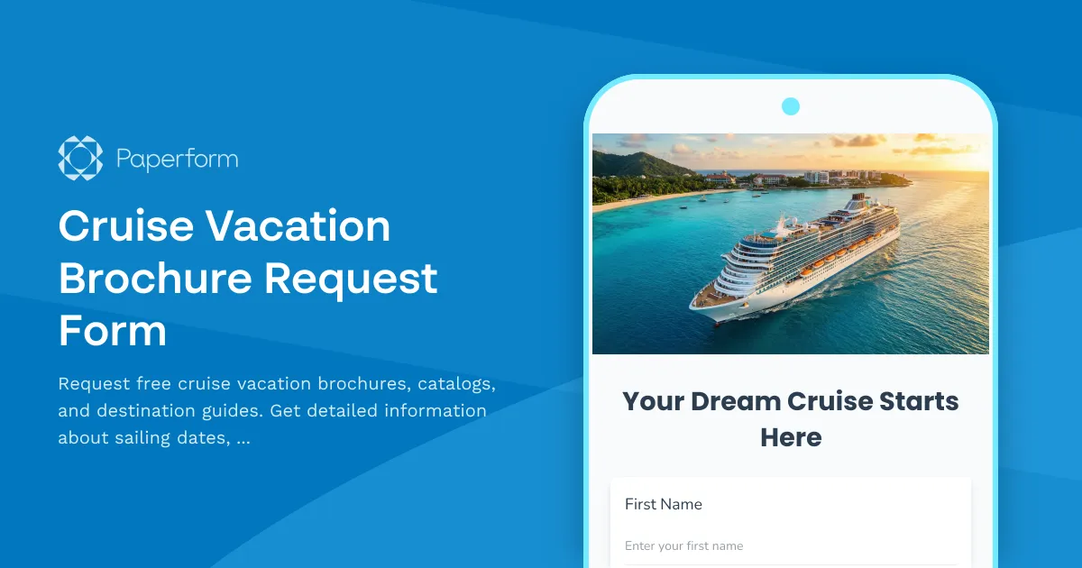 Cruise Vacation Brochure Request Form