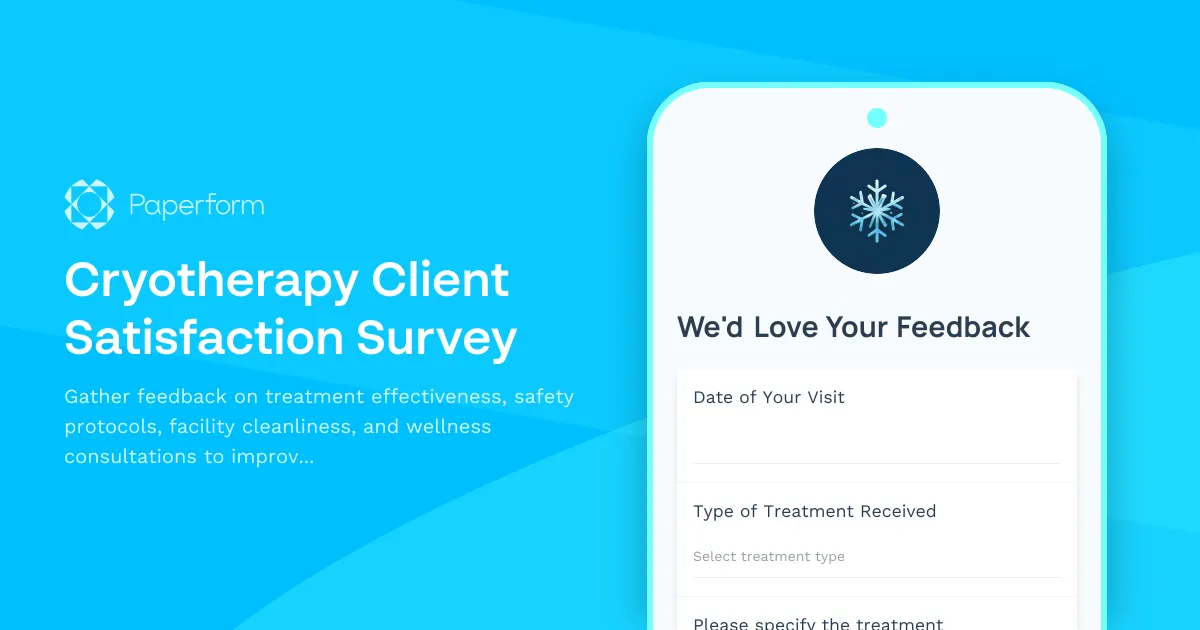 Cryotherapy Client Satisfaction Survey