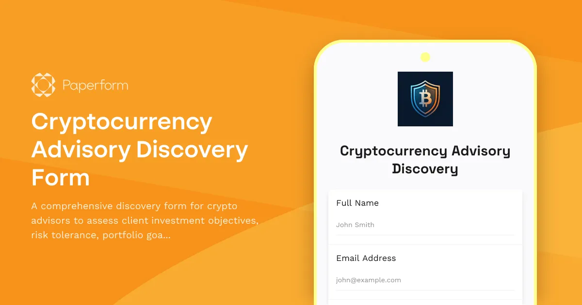 Cryptocurrency Advisory Discovery Form