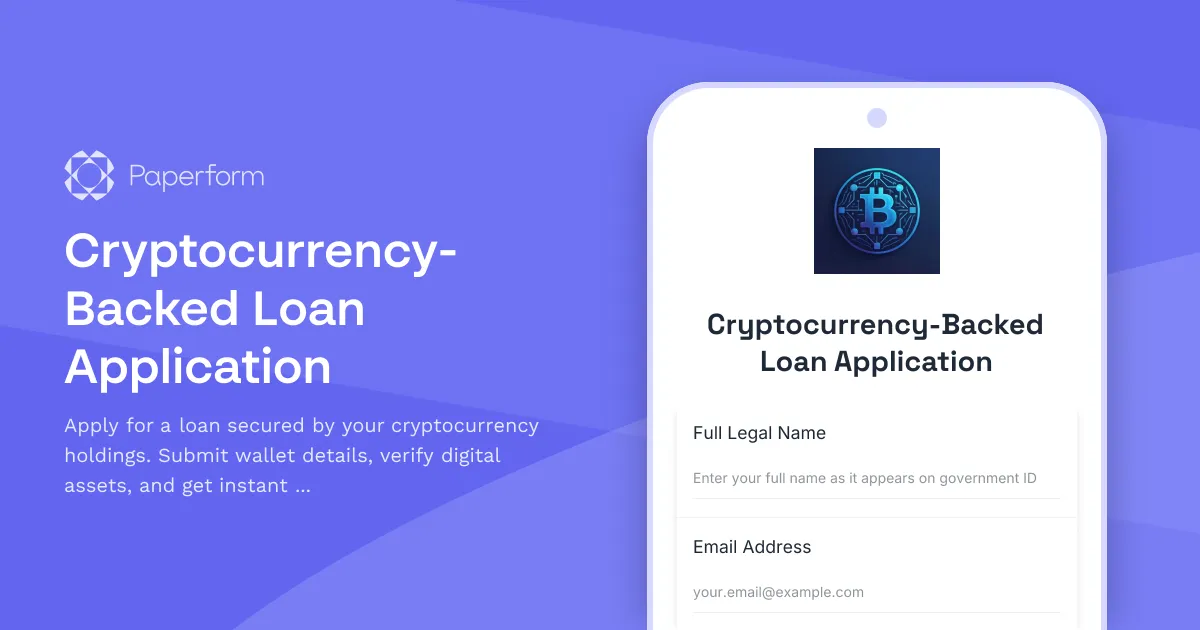 Cryptocurrency-Backed Loan Application