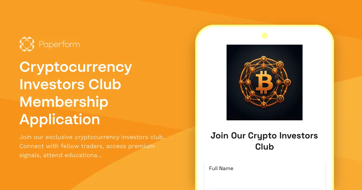 Cryptocurrency Investors Club Membership Application