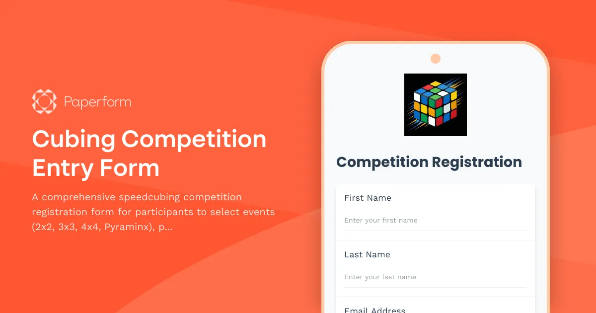 Cubing Competition Entry Form