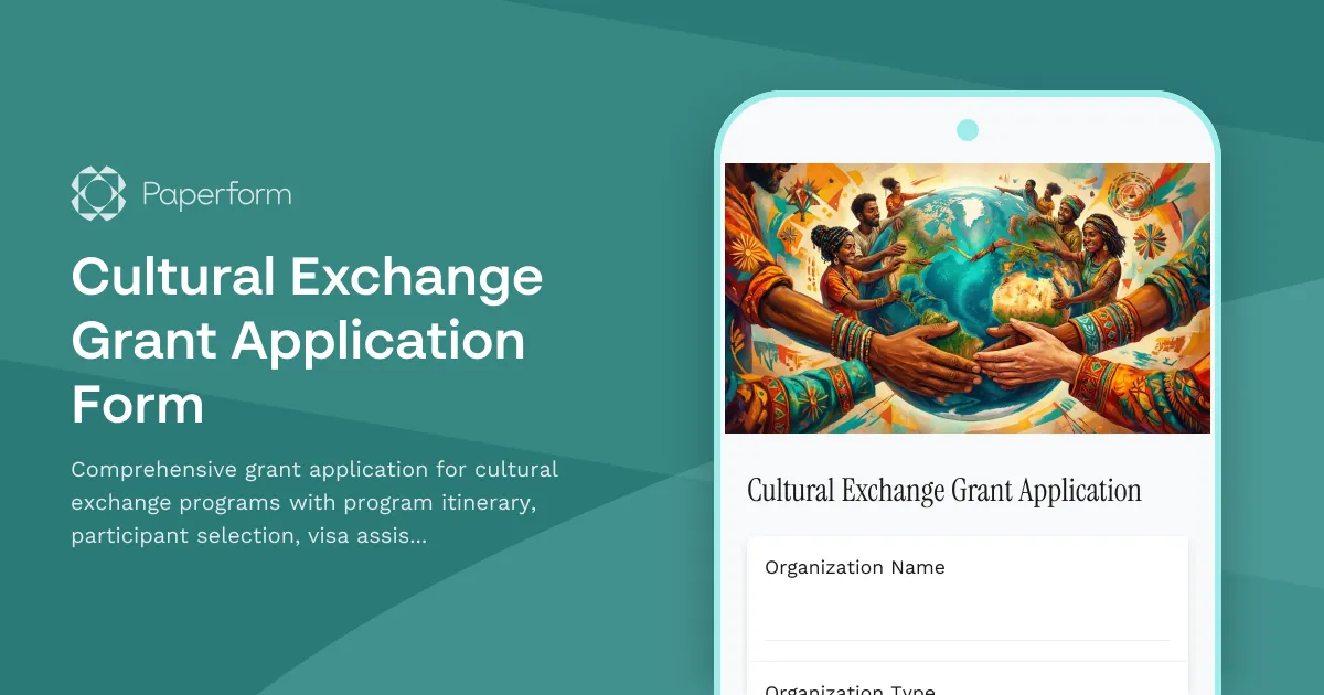 Cultural Exchange Grant Application Form