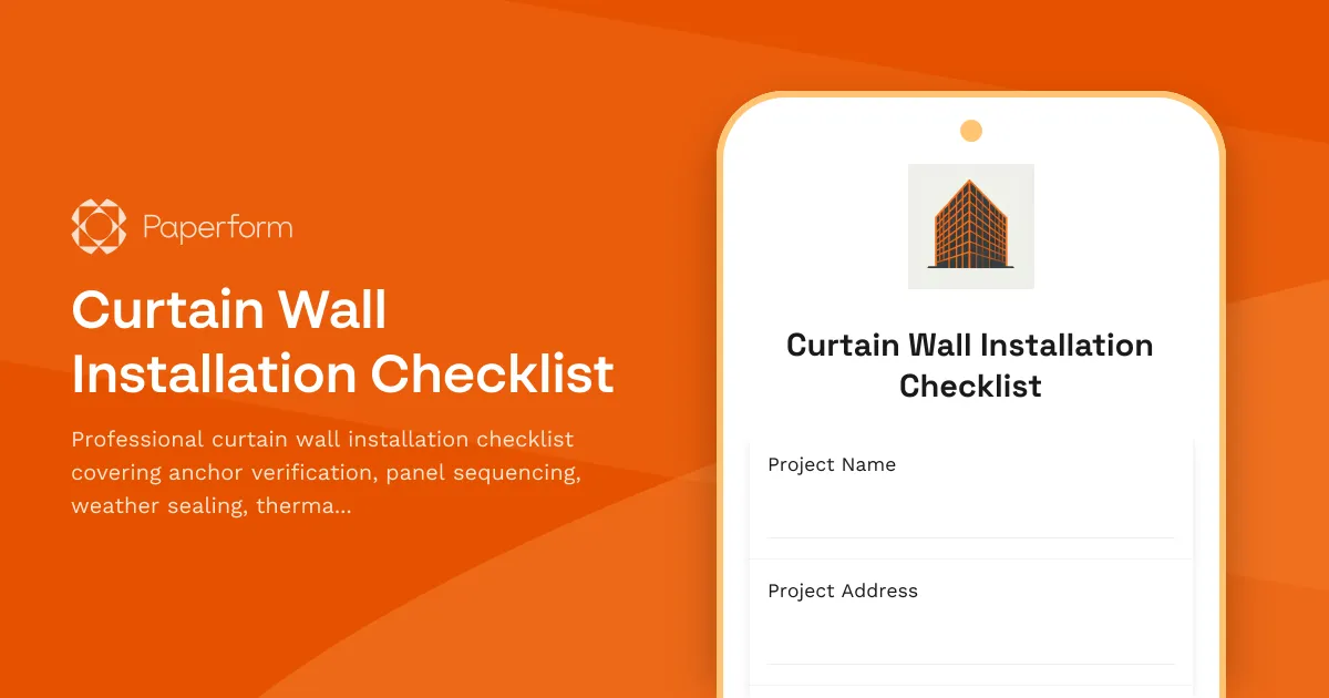 Curtain Wall Installation Checklist