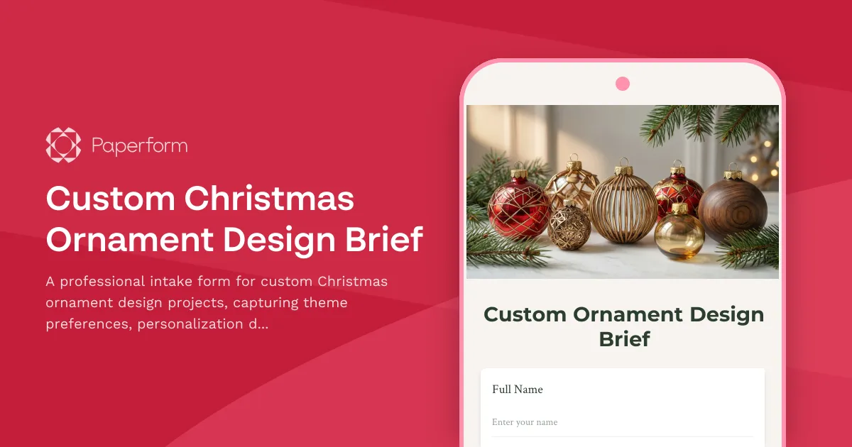 Custom Christmas Ornament Design Brief