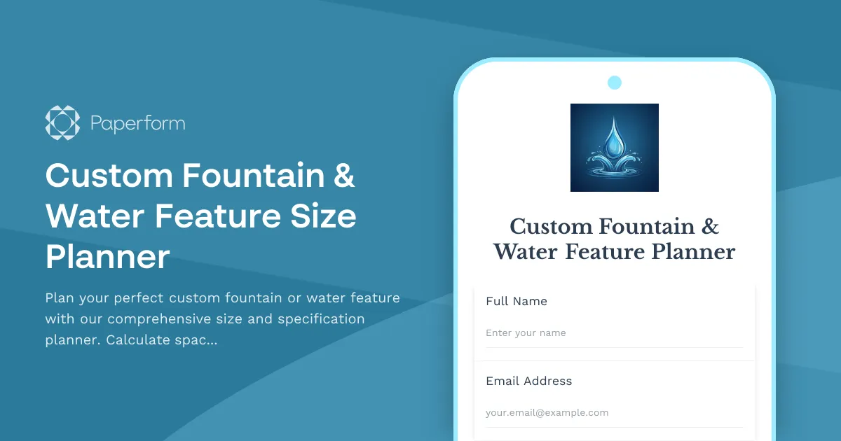Custom Fountain & Water Feature Size Planner