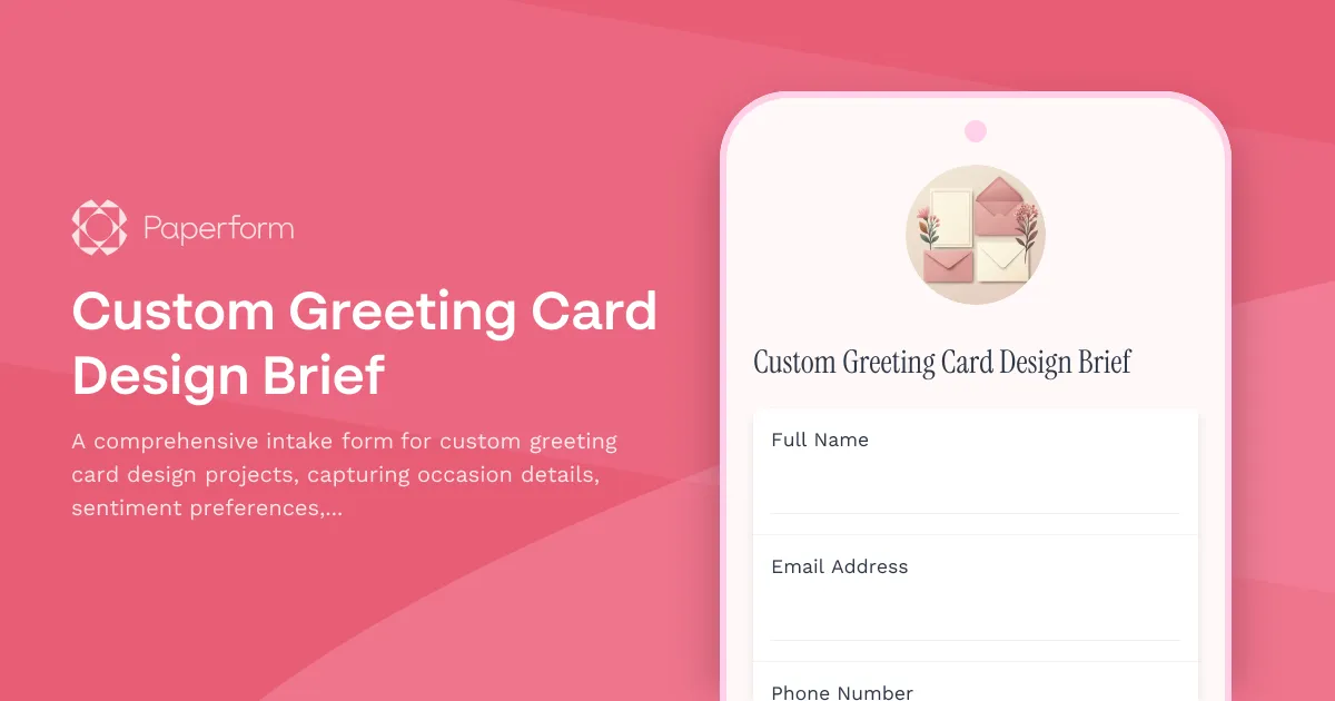 Custom Greeting Card Design Brief